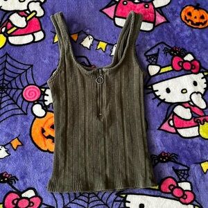 Aeropostale green zipper tank top.